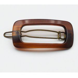 Vintage Faux Tortoise Shell Made In France Hair Barrette Clip